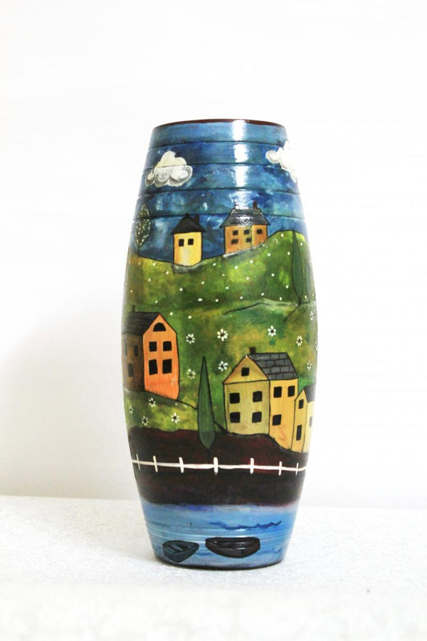 Hand Painted Valley Vase Handicraft by Akanksha Rastogi | ArtZolo.com