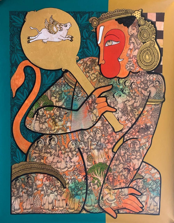Hanuman 6 Painting by Ramesh Gorjala | ArtZolo.com