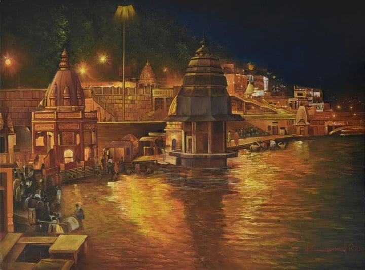 Har Ki Pauri Ghat Haridwar Painting by Kamal Rao | ArtZolo.com