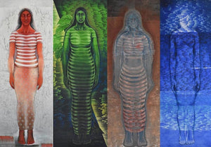 Harmony (The Elements) by Sumana Nath De, Original Oil Erotic Painting on Canvas, X-Large Horizontal Wall Art