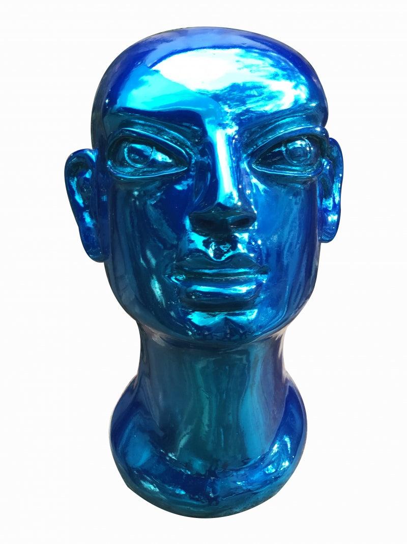 Figurative sculpture titled 'Head 2', 11x9x7 inches, by artist Shivarama Chary Y on Fiberglass
