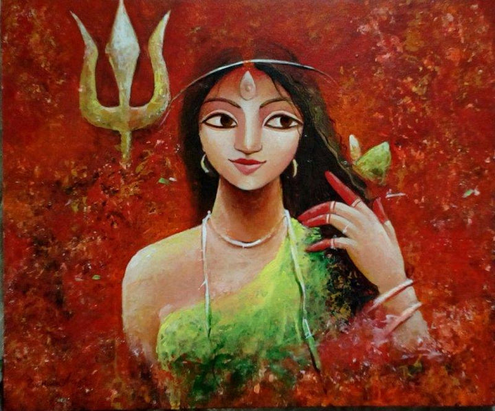 Her Power Painting by Indrani Acharya | ArtZolo.com
