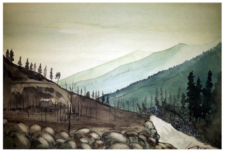 Hills Painting by Arunava Ray | ArtZolo.com
