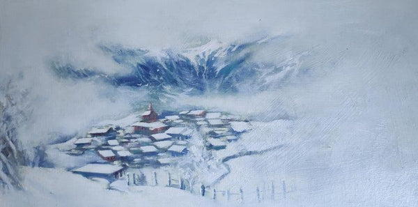 Himalayan Fog Painting by Ritesh Jadhav | ArtZolo.com