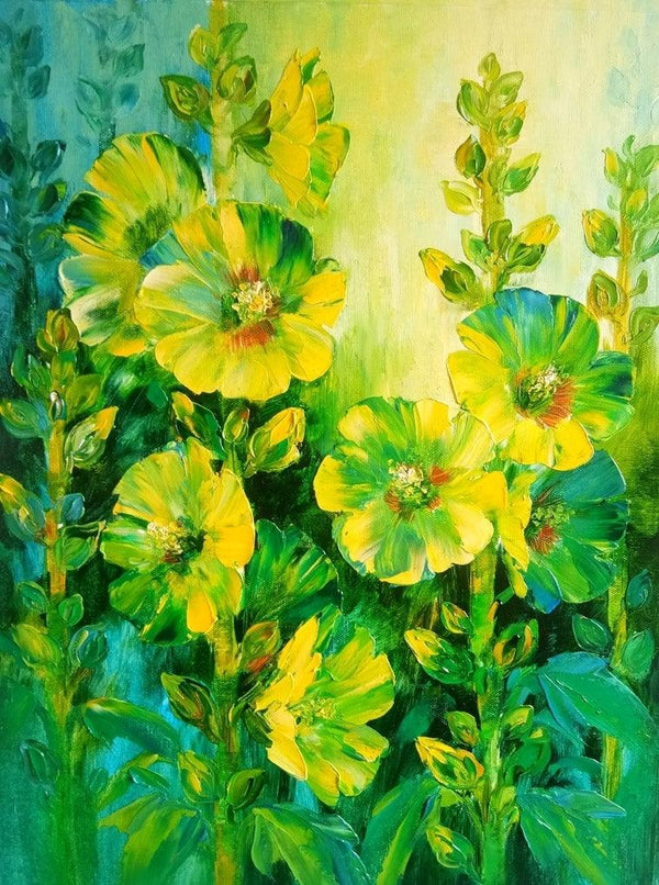 Hollyhocks 4 Painting by Swati Kale | ArtZolo.com
