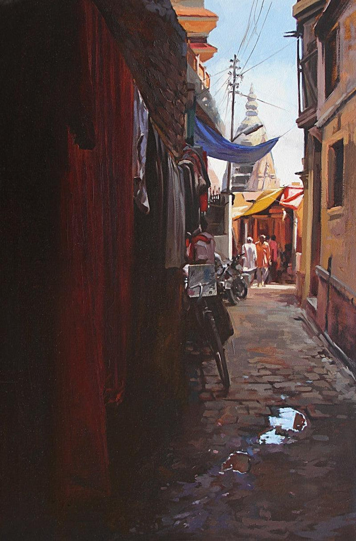Holy Lane Banaras Painting by Sachin Sawant | ArtZolo.com
