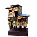 Landscape sculpture titled 'Home', 10x7x5 inches, by artist Nilmoni Chatterjee on Wood, Iron, Tin
