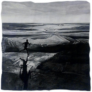 Figurative mixed media painting titled 'Horizon', 30x30 inches, by artist Manish Sharma on Canvas