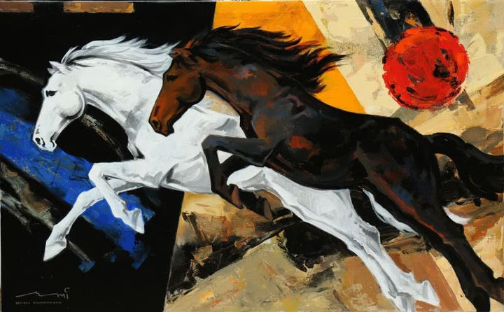 Horse 120 Painting by Devidas Dharmadhikari | ArtZolo.com