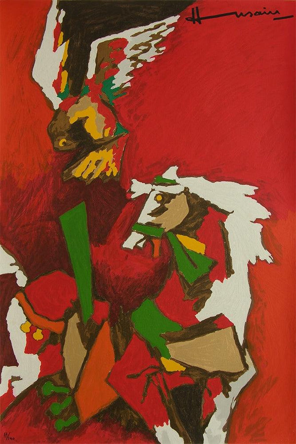 Horse (Appropriation) Painting by M F Husain | ArtZolo.com