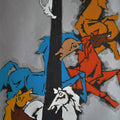 Animals serigraphs painting titled 'Horse', 60x40 inches, by artist M. F. Husain on Paper