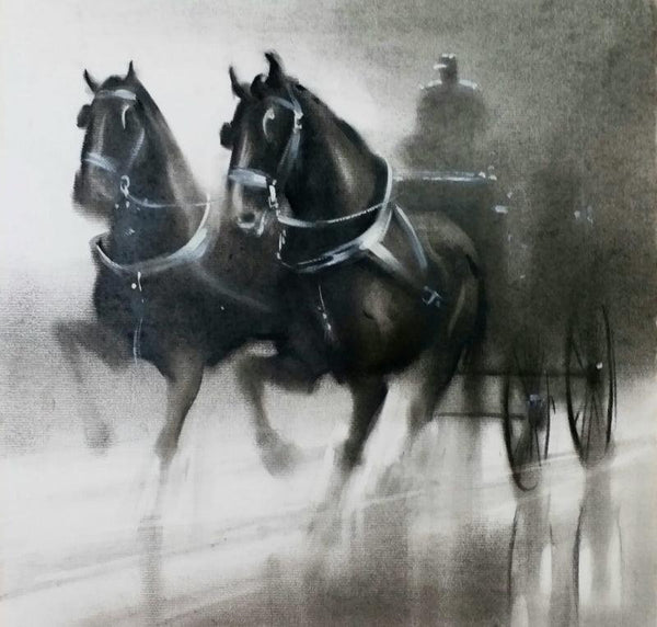 Horse Carriage 3 Painting by Ganesh Hire | ArtZolo.com