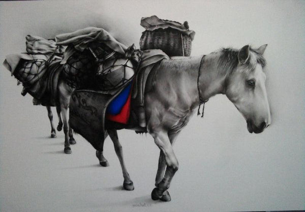 Horse Carrier Drawing by Yuvraj Patil | ArtZolo.com