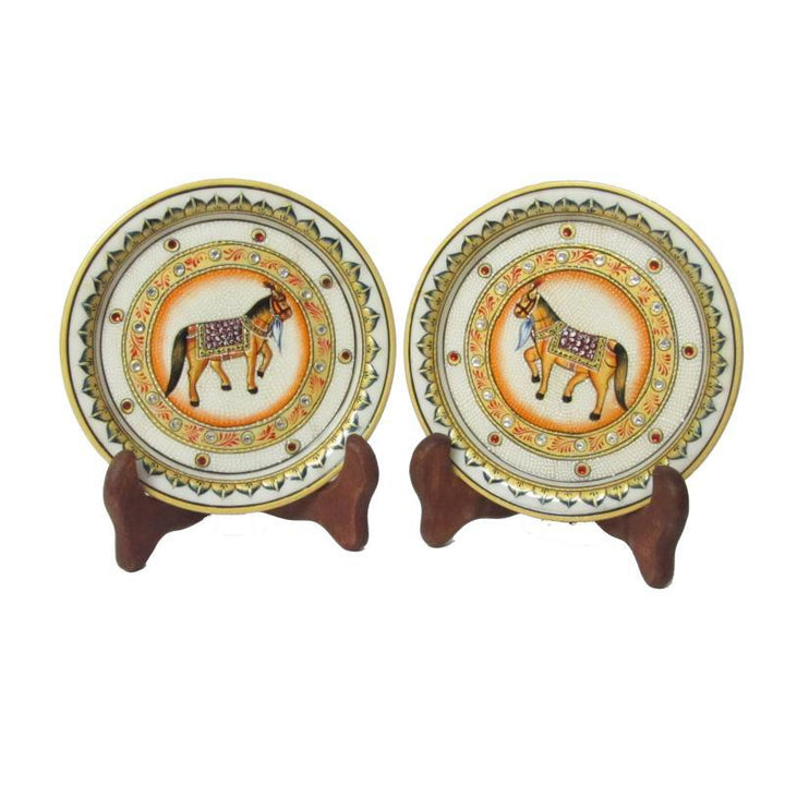Horse Etched Plates Handicraft by Ecraft India | ArtZolo.com