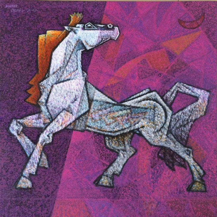 Horse Feminine Painting by Dinkar Jadhav | ArtZolo.com