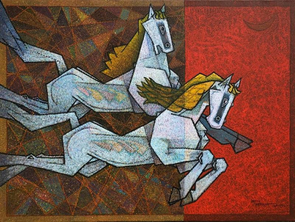 Horse Love Has No Limits 4 Painting by Dinkar Jadhav | ArtZolo.com