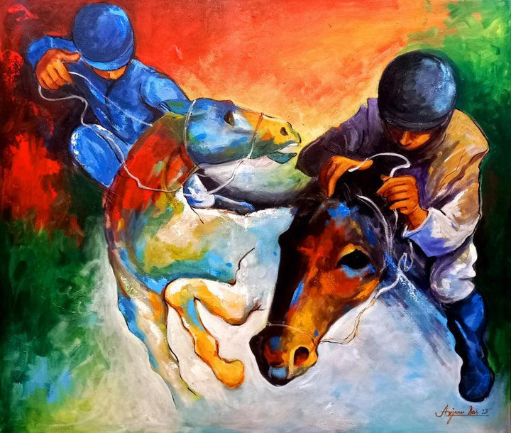 Horse Rider Painting by Arjun Das | ArtZolo.com