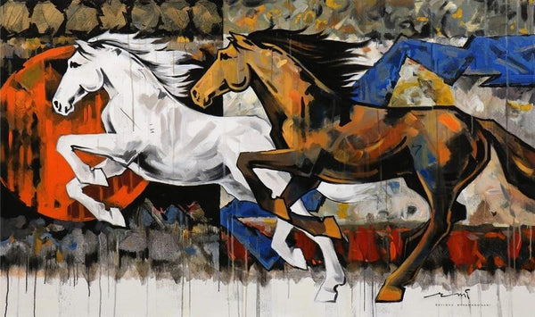 Horse Series 164 Painting by Devidas Dharmadhikari | ArtZolo.com