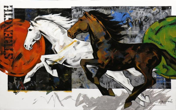 Horse Series 167 Painting by Devidas Dharmadhikari | ArtZolo.com