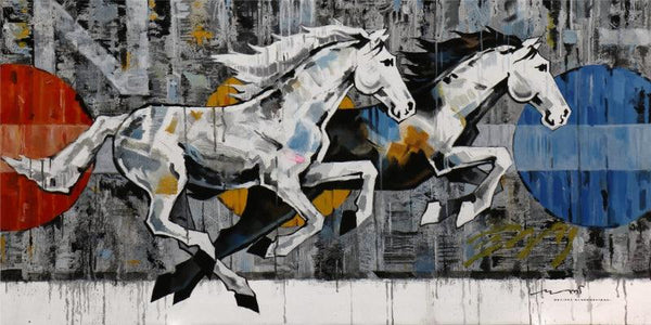 Horse Series 251 Painting by Devidas Dharmadhikari | ArtZolo.com