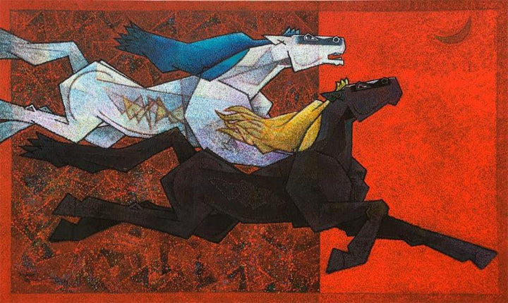 Horses 5 Painting by Dinkar Jadhav | ArtZolo.com
