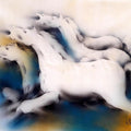 Animals acrylic painting titled 'Horses', 33x42 inches, by artist Vishnu Sonavane on Canvas