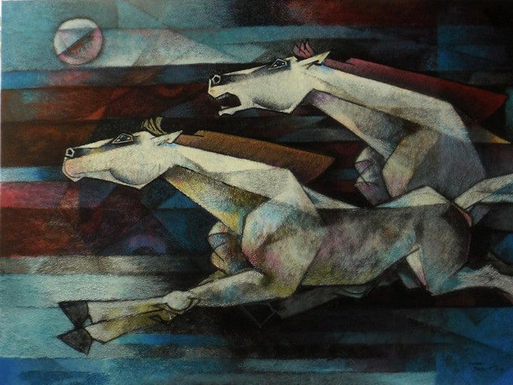 Horses Power Of Speed Painting by Dinkar Jadhav | ArtZolo.com
