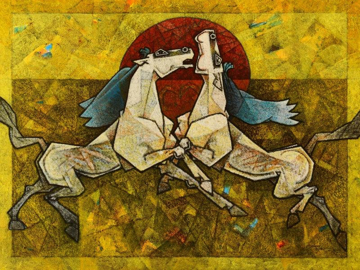 Horses Silsila The Paradox Painting by Dinkar Jadhav | ArtZolo.com