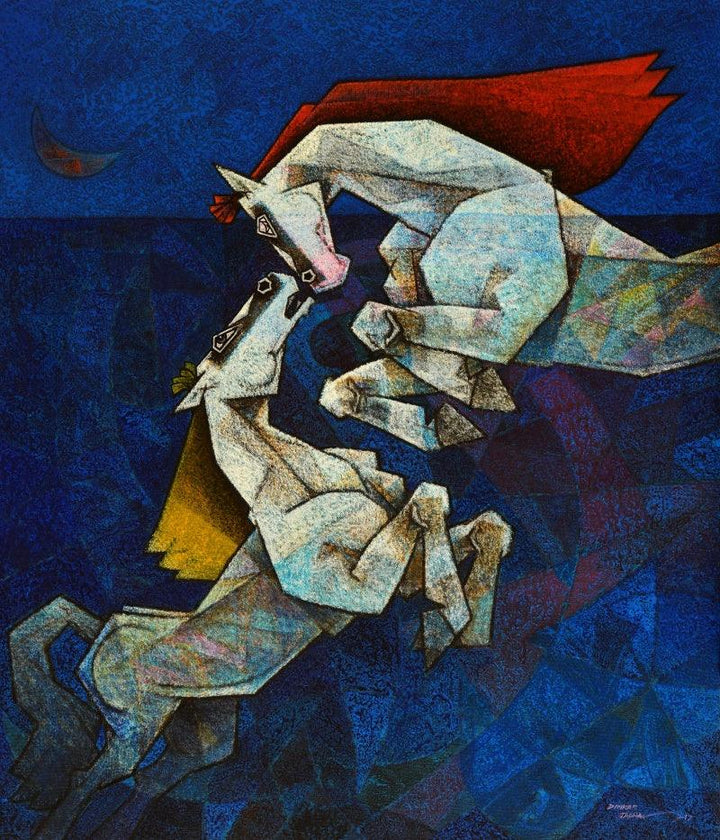 Horses The Saga Of Love Painting by Dinkar Jadhav | ArtZolo.com