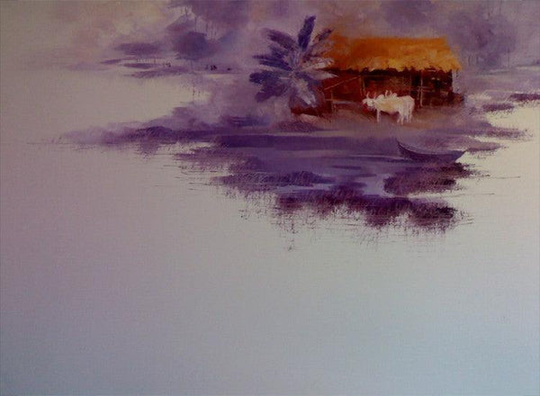 House By The River Painting by Narayan Shelke | ArtZolo.com