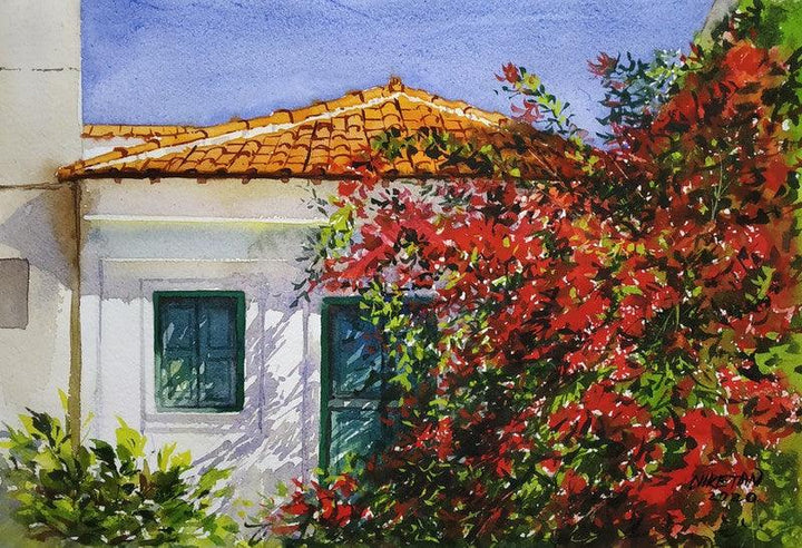 House Covered With Flowers Painting by Niketan Bhalerao | ArtZolo.com