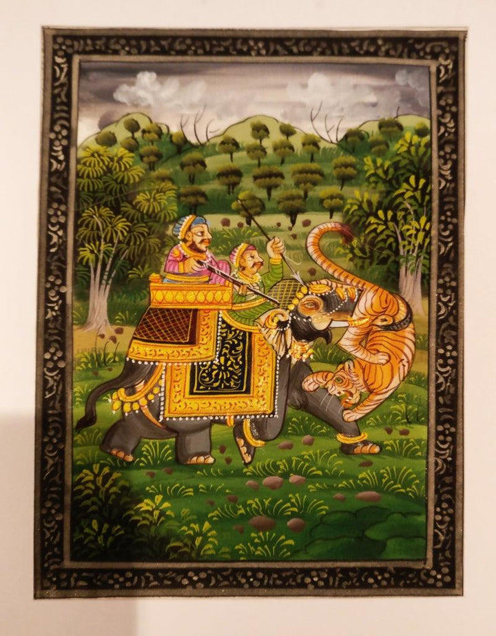 Hunting Scene From Rajputana Era Painting by Unknown | ArtZolo.com