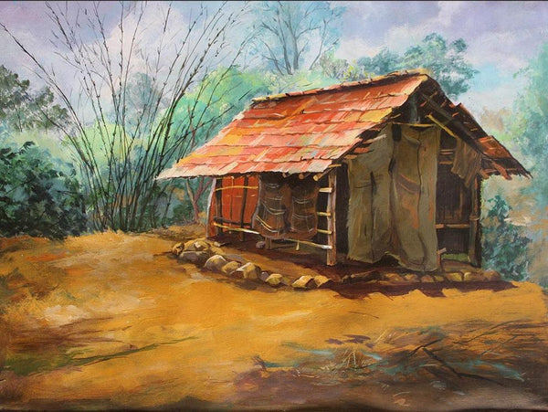 Hut 1 Painting by Chandrashekhar P Aher | ArtZolo.com