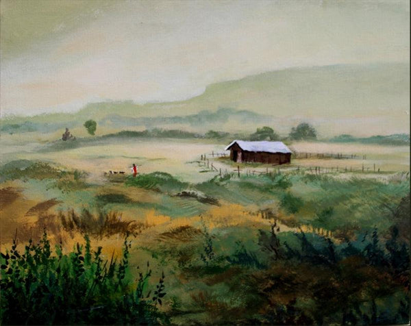 Hut 4 Painting by Chandrashekhar P Aher | ArtZolo.com