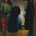 Figurative acrylic painting titled 'Impression', 40x30 inches, by artist Ajay Meshram on Canvas