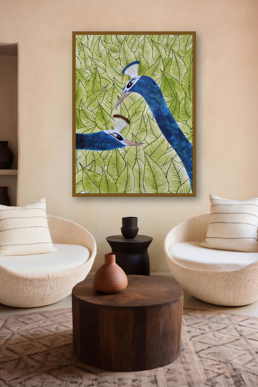 In Love (Peacock Paradise) by artist Sumit Mehndiratta displayed in a Modern gallery