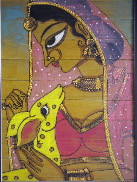 Indian Beauty I Painting by Pradeep Swain | ArtZolo.com