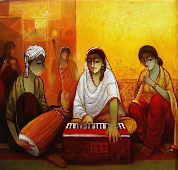 Indian Musicians Painting by Ram Onkar | ArtZolo.com