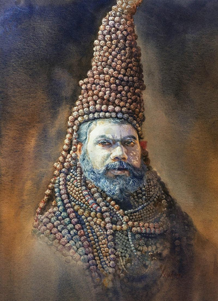 Indian Sadhu Painting by Nishikant Palande | ArtZolo.com