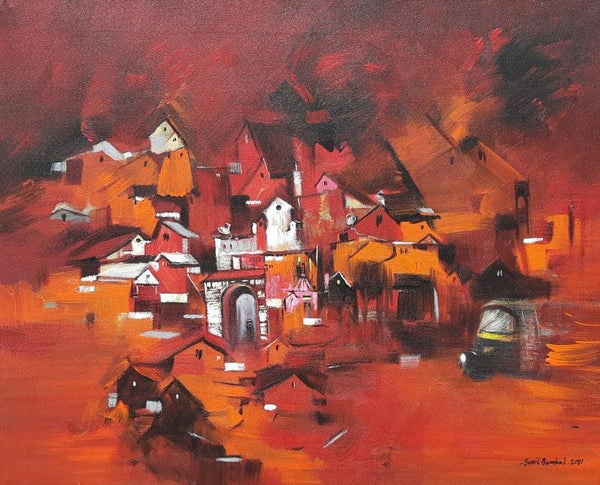 Indian Village Painting by Sunil Bambal | ArtZolo.com