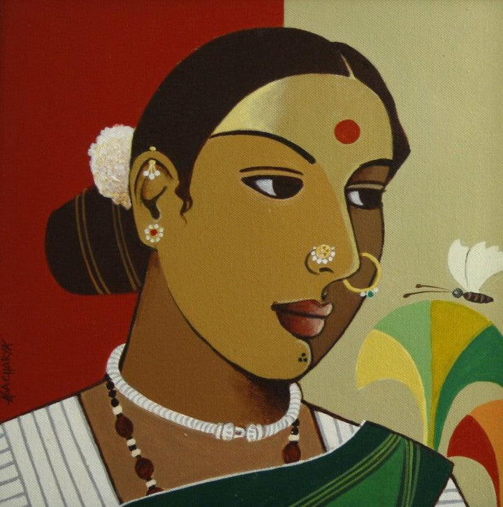 Indian Woman Ii Painting by Agacharya A | ArtZolo.com