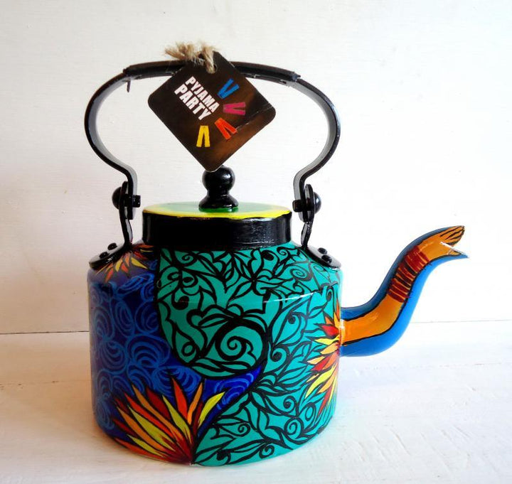 Indigo Hues Tea Kettle Handicraft by Rithika Kumar | ArtZolo.com