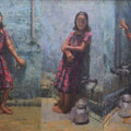 Figurative acrylic painting titled 'Innocence', 30x48 inches, by artist Suresh Jangid on Canvas