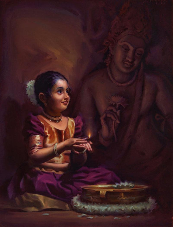 Innocent Devotion Painting by Siddharth Gavade | ArtZolo.com
