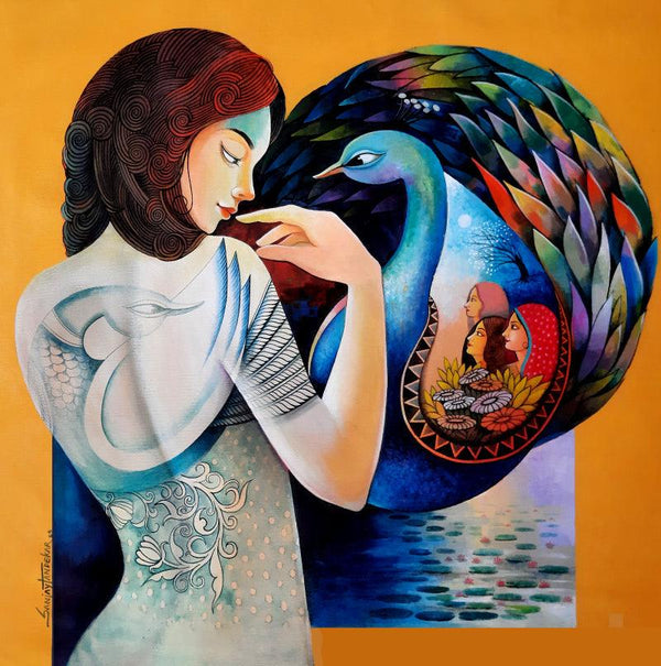 Intimacy 3 Painting by Sanjay Tandekar | ArtZolo.com