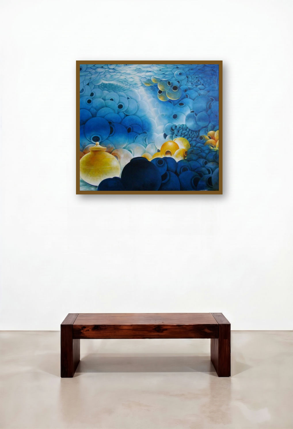 Into The Sea (Abundance of Forms) by artist Ranchhor Meghwal displayed in a Boutique Hotel Style Study