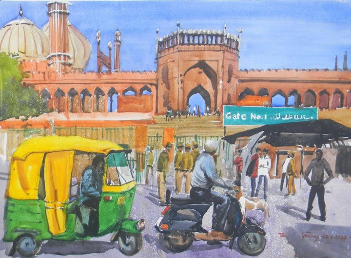 Jama Masjid Delhi Painting by Bipul Roy | ArtZolo.com