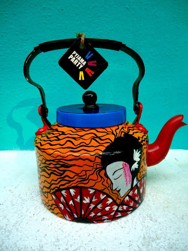 Japanese Fan Tea Kettle Handicraft by Rithika Kumar | ArtZolo.com