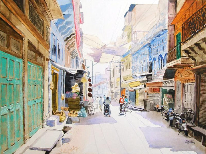 Jodhpur Street Painting by Ramesh Jhawar | ArtZolo.com