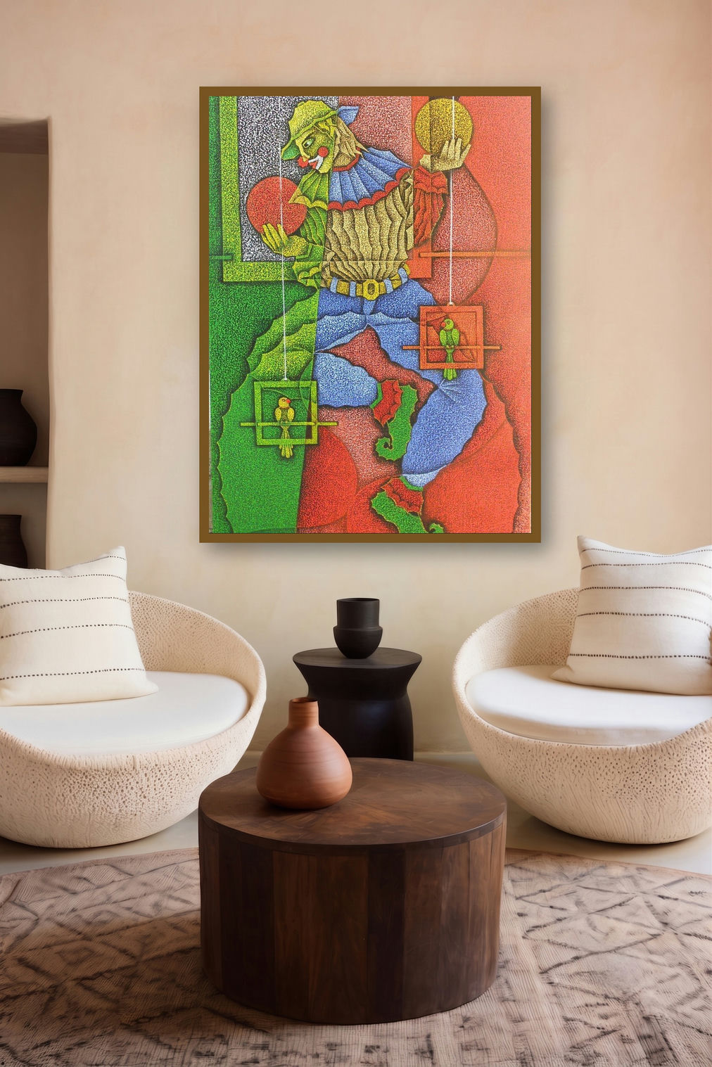 Joker (Jesters Delight) by artist Satyajeet Shinde displayed in a Museum Style gallery